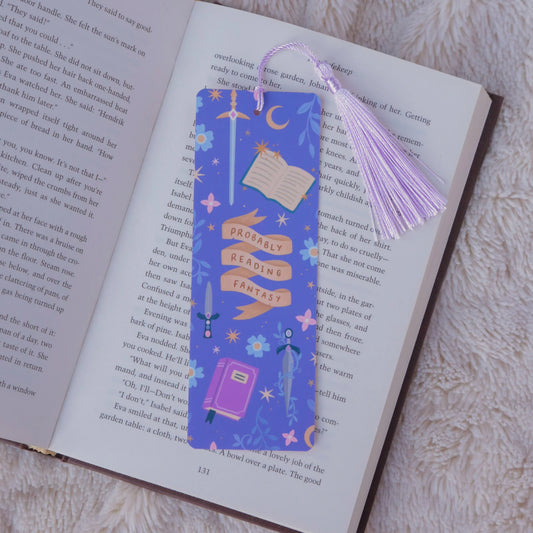 'Probably reading Fantasy' bookmark, in a book | Bookmark & Co | Perfect for young readers