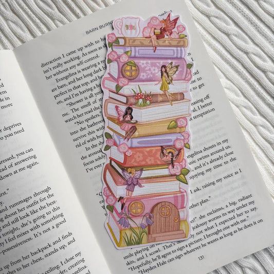 fairy stack bookmark on book background