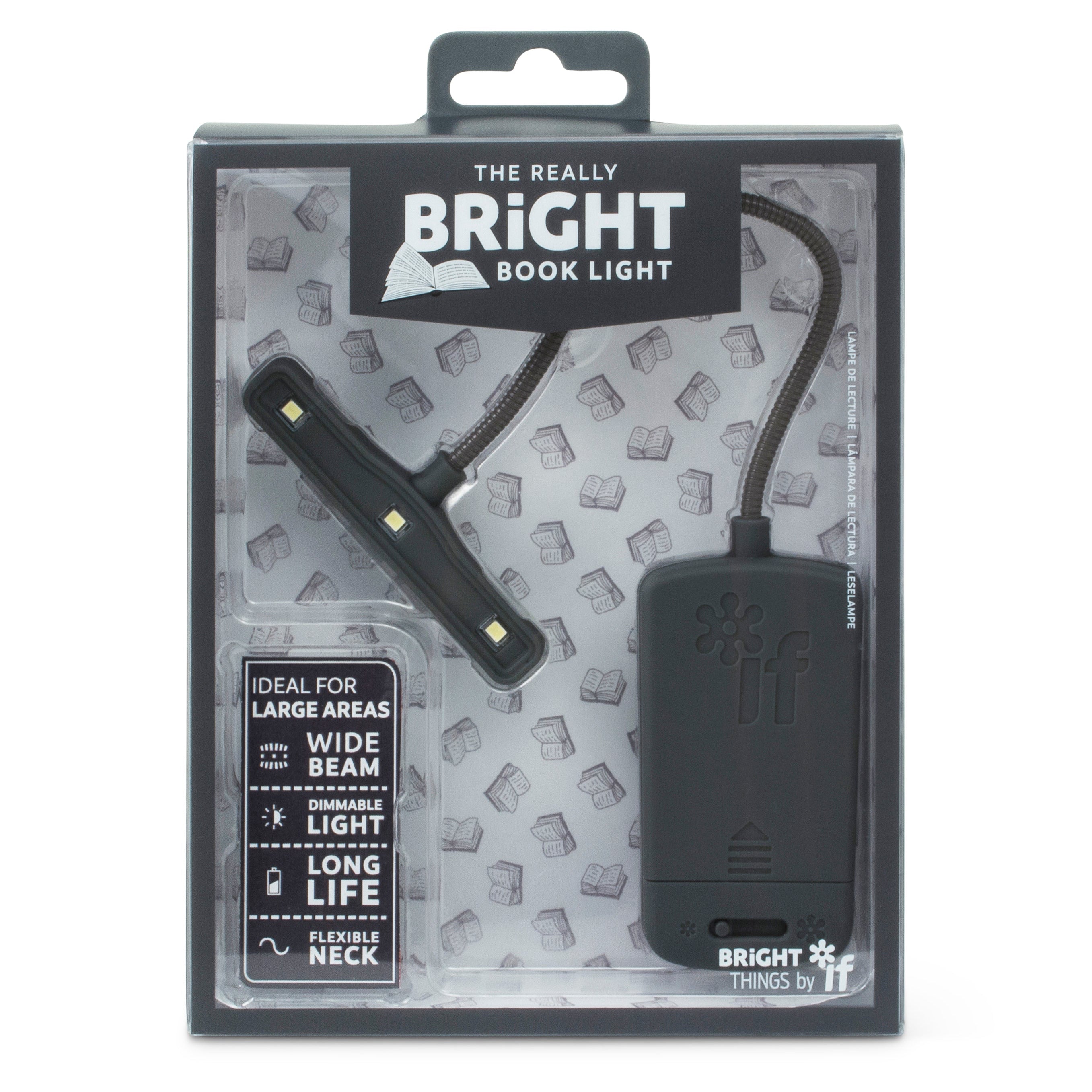 Black book light with packaging on a white background