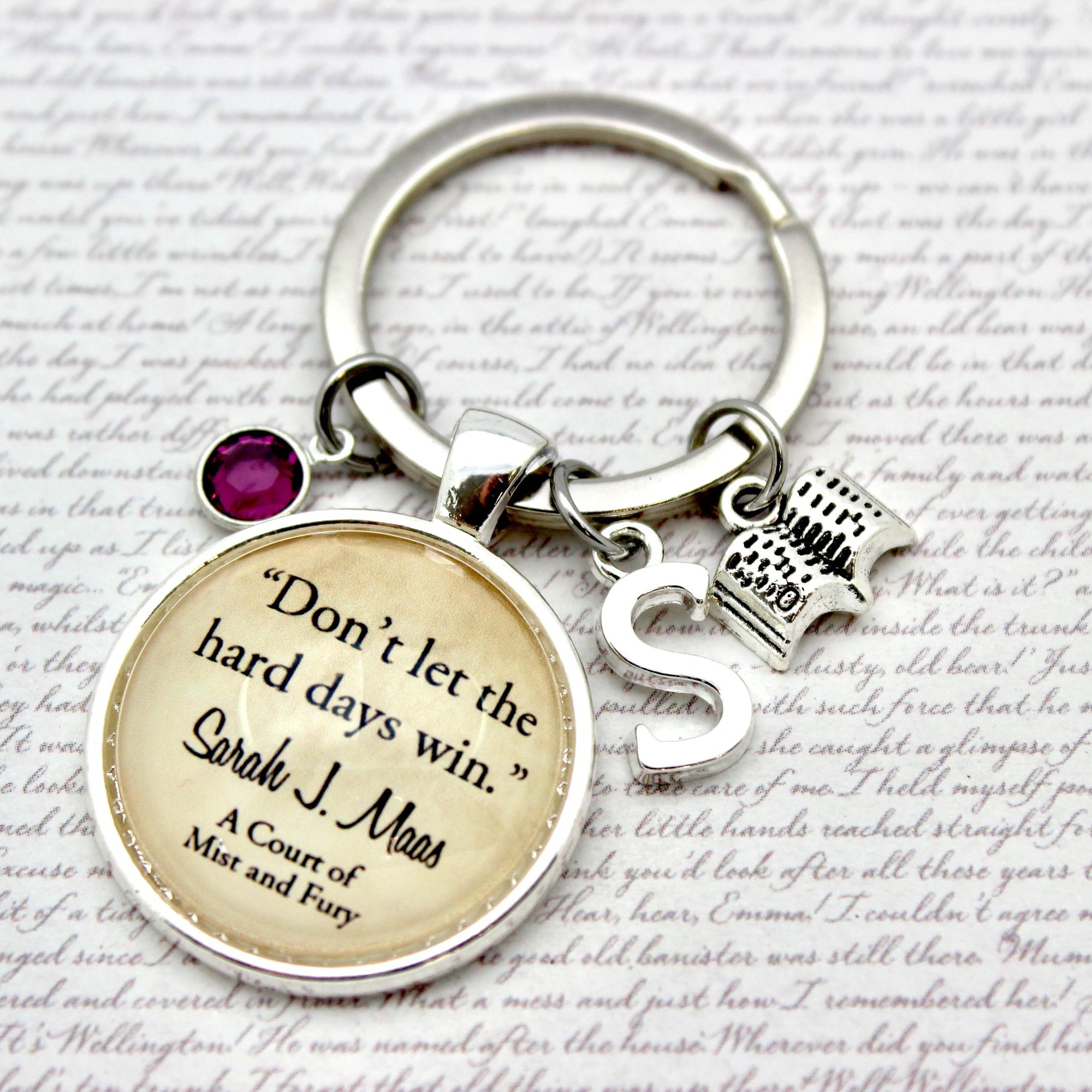 ACOTAR Keychain with motivational quote 
