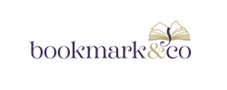 Logo of 'bookmark & co' with a stylized book design on a white background