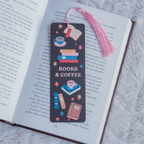 Books & Coffee bookmark in a book | Bookmark & Co
