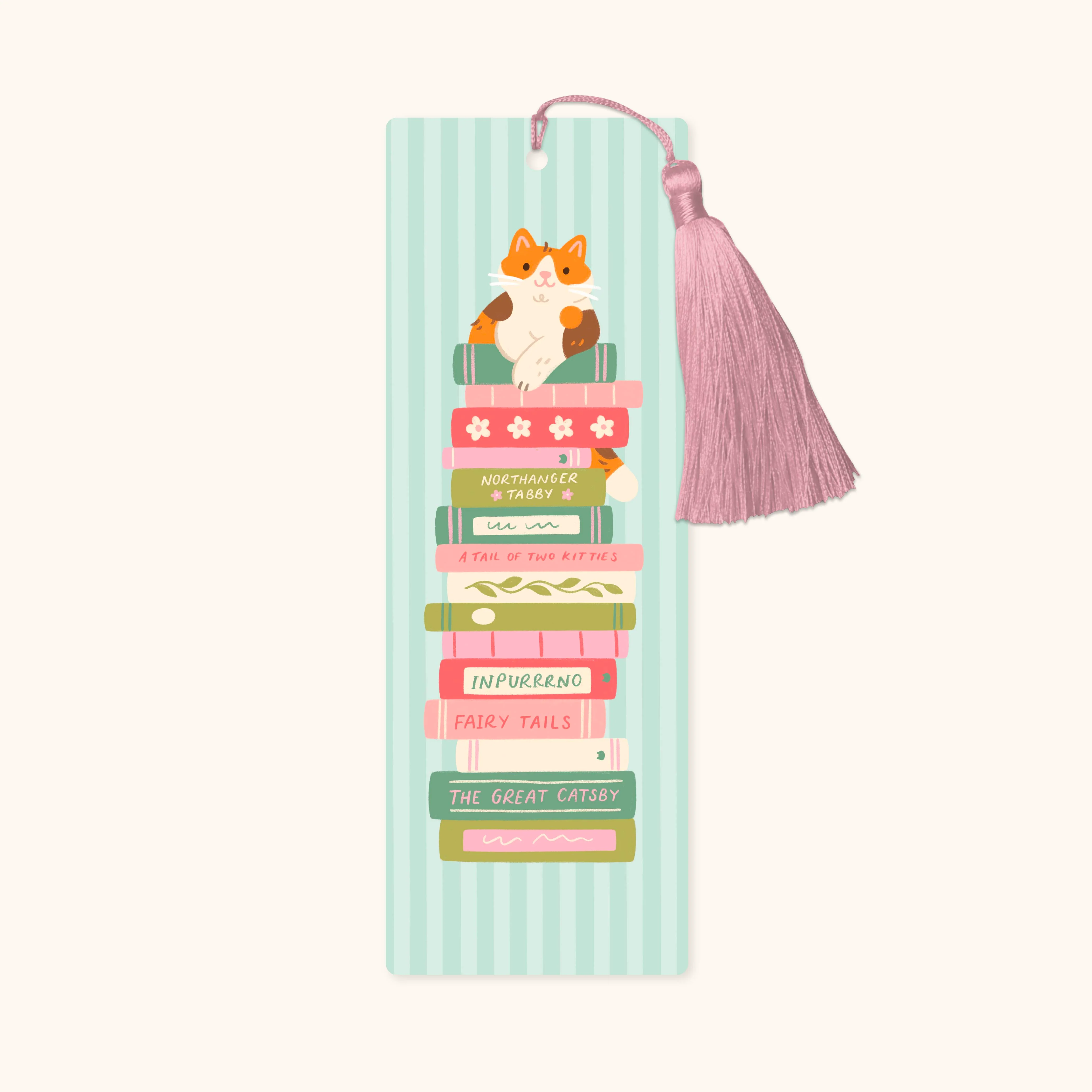 'Cat on stack of books' bookmark | Bookmark & Co | Perfect for young readers