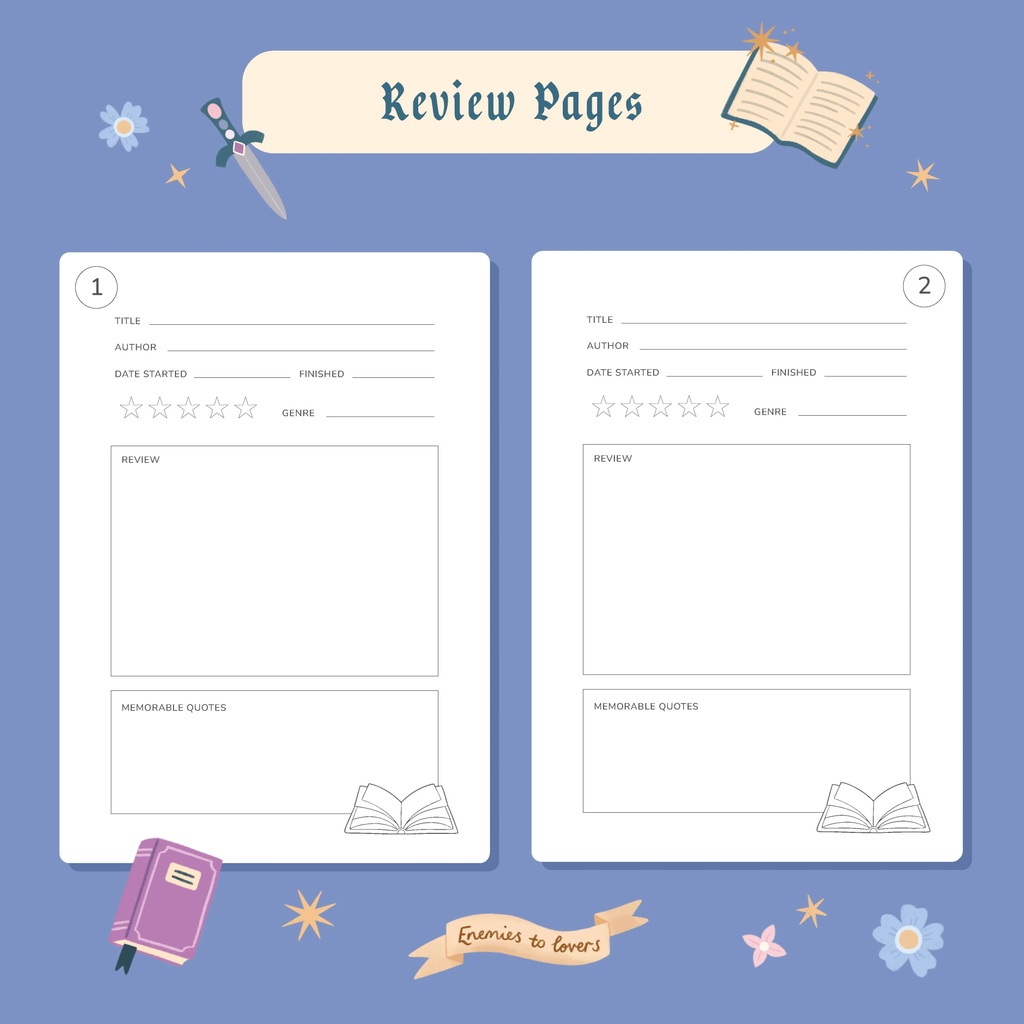 50 page 'dragon reading journal' inside pages | Bookmark & Co | perfect for younger readers