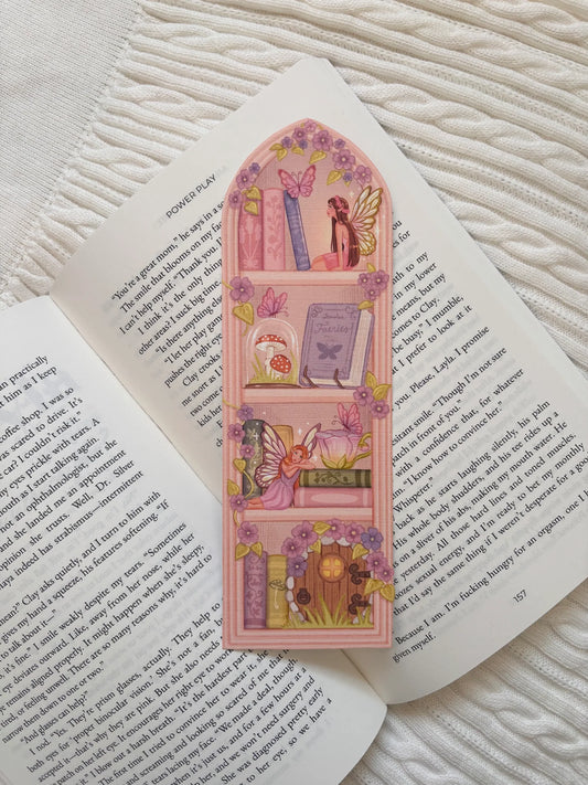 Fairy Bookshelf Arched Window bookmark