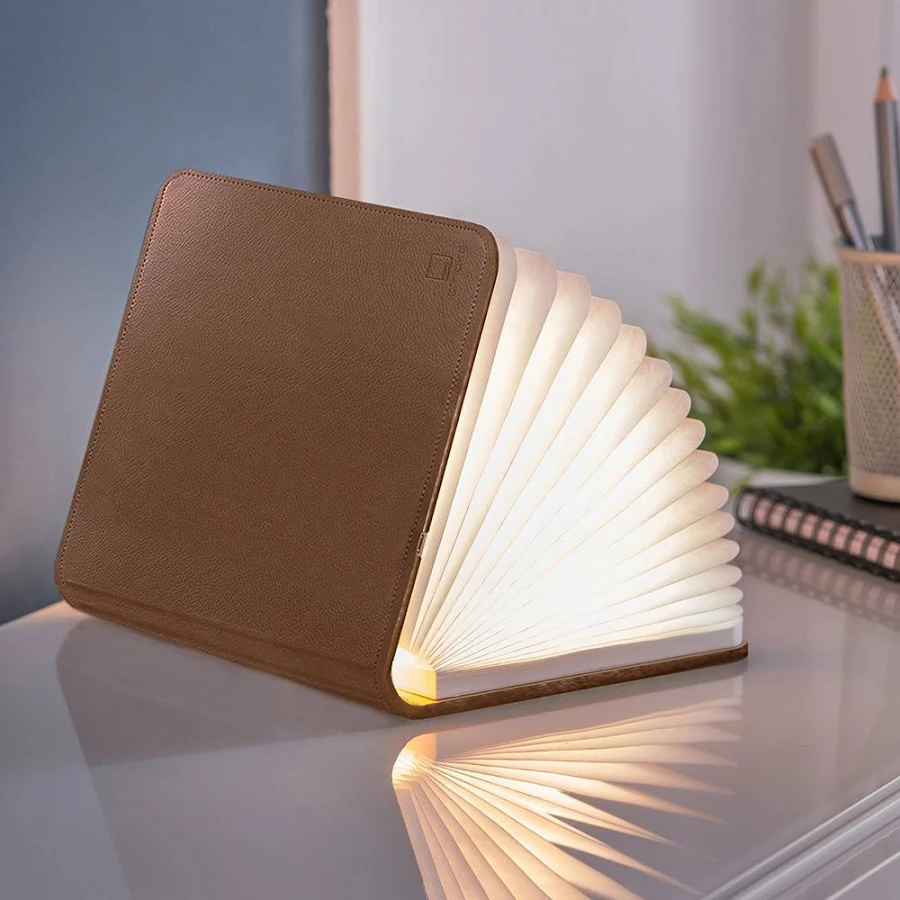 Leather folding book light | Bookmark & Co
