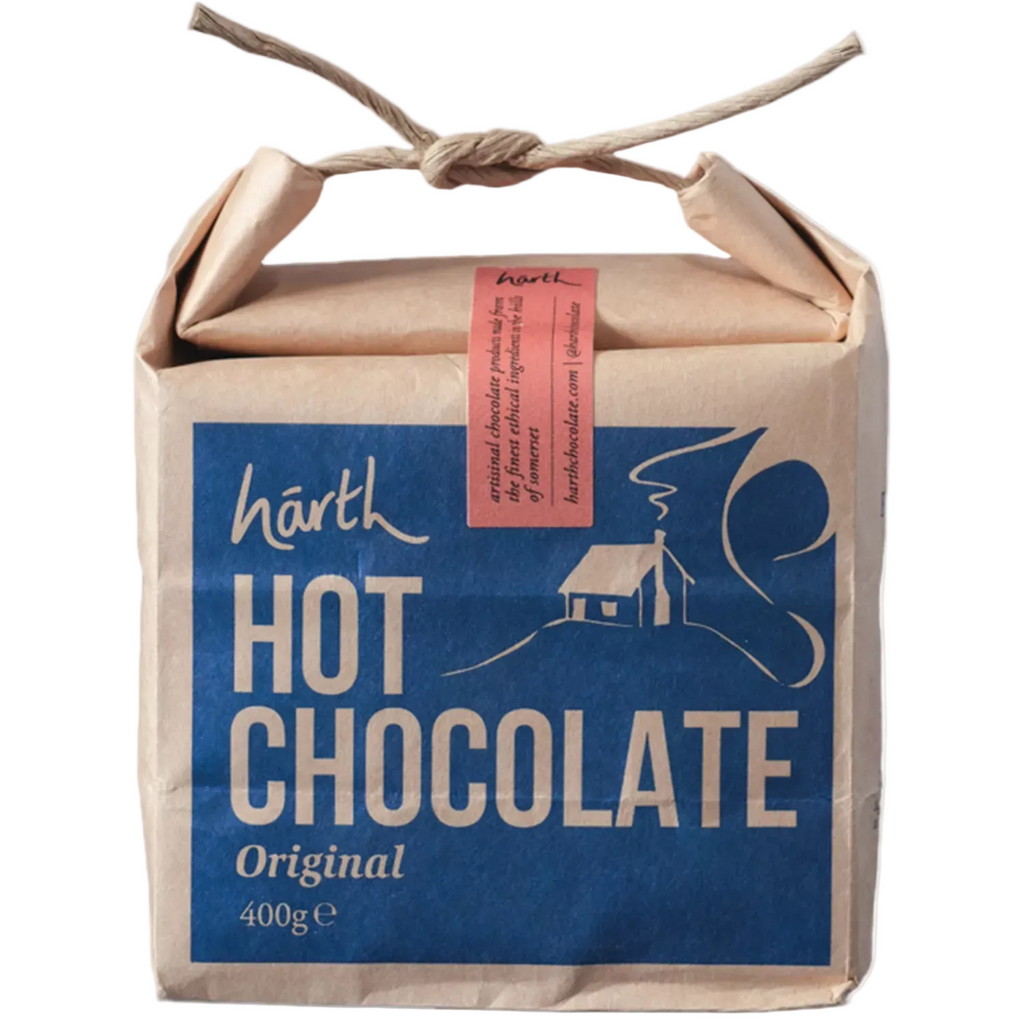 Bag of Harth Hot Chocolate on a white background
