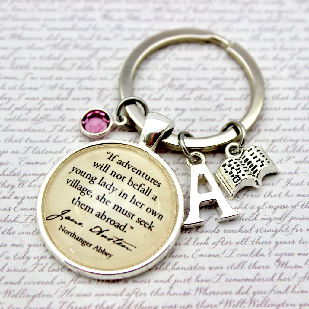 Keychain with jane austen quote 