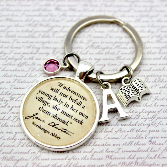 Keychain with jane austen quote 