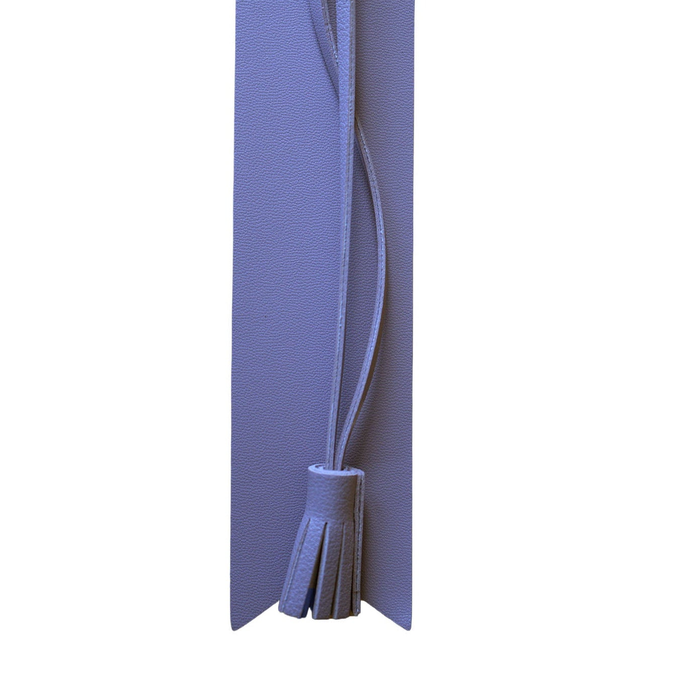 Lilac bookmark with a tassel on a white background