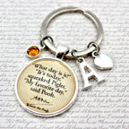 Keychain with Winnie the Pooh quote 