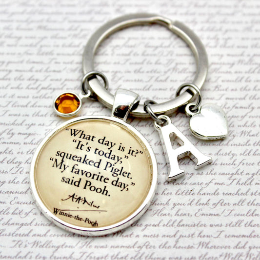 Keychain with Winnie the Pooh quote 