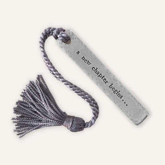 Pewter 'A new chapter begins' bookmark | Bookmark & Co