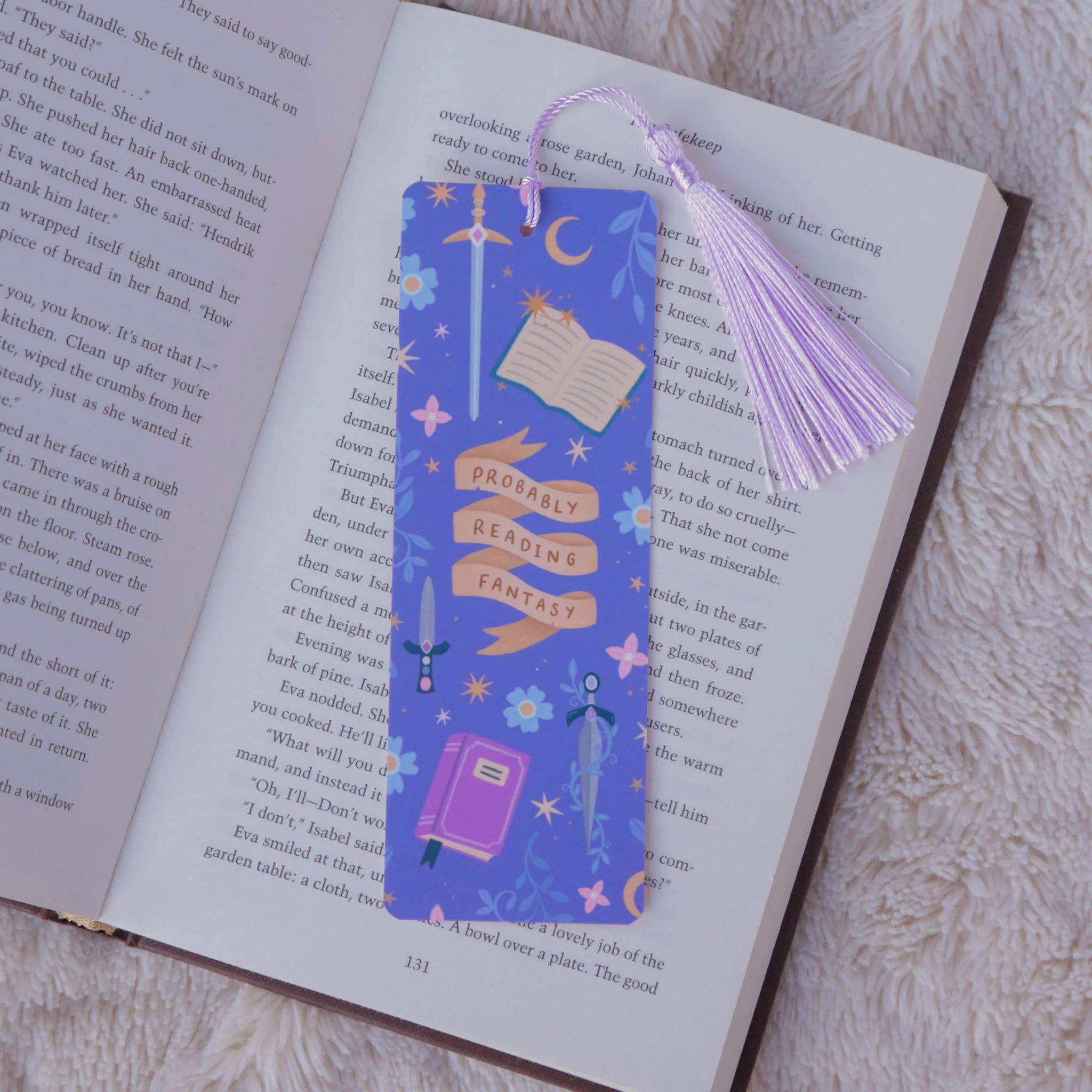 'Probably reading Fantasy' bookmark, in a book | Bookmark & Co | Perfect for young readers