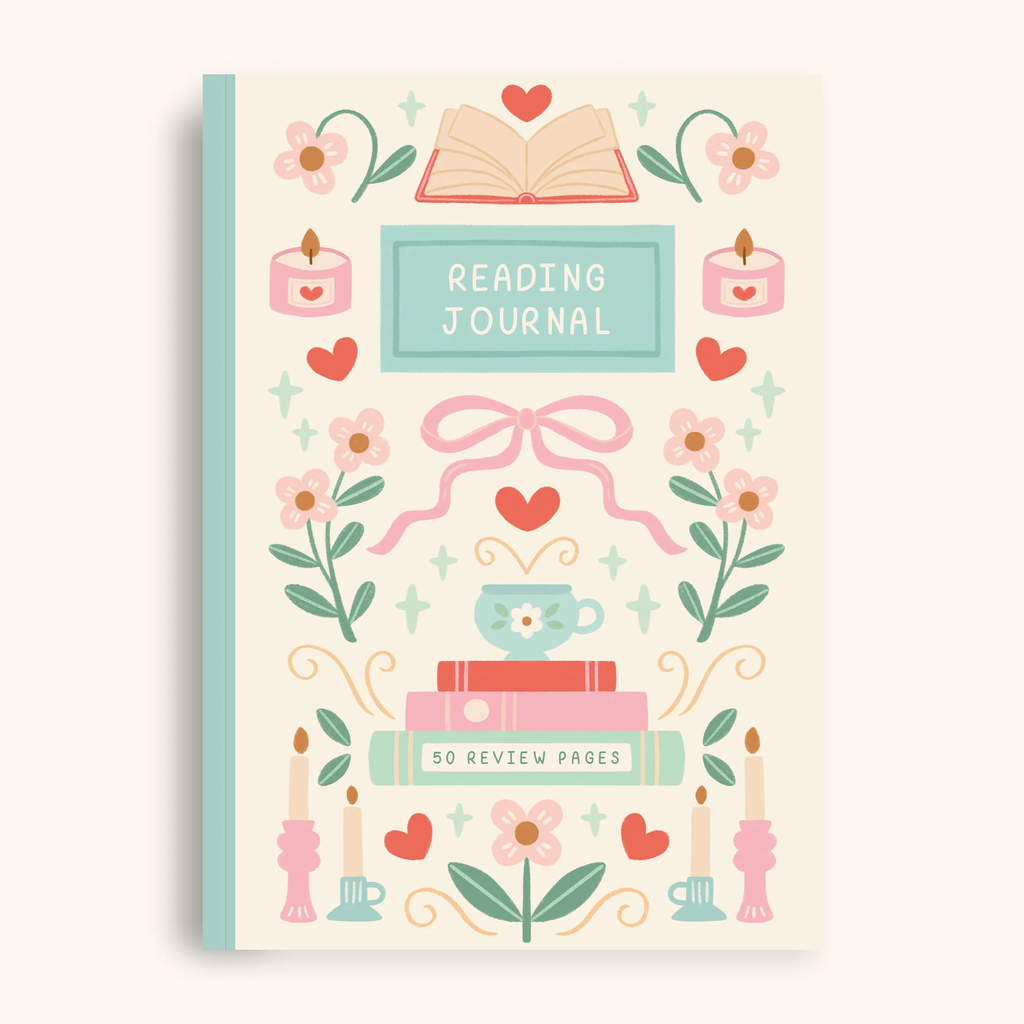 Cream and green 50 page reading journal front cover | Bookmark & Co | perfect for younger readers