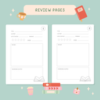 Cream and green 50 page reading journal inside pages | Bookmark & Co | perfect for younger readers