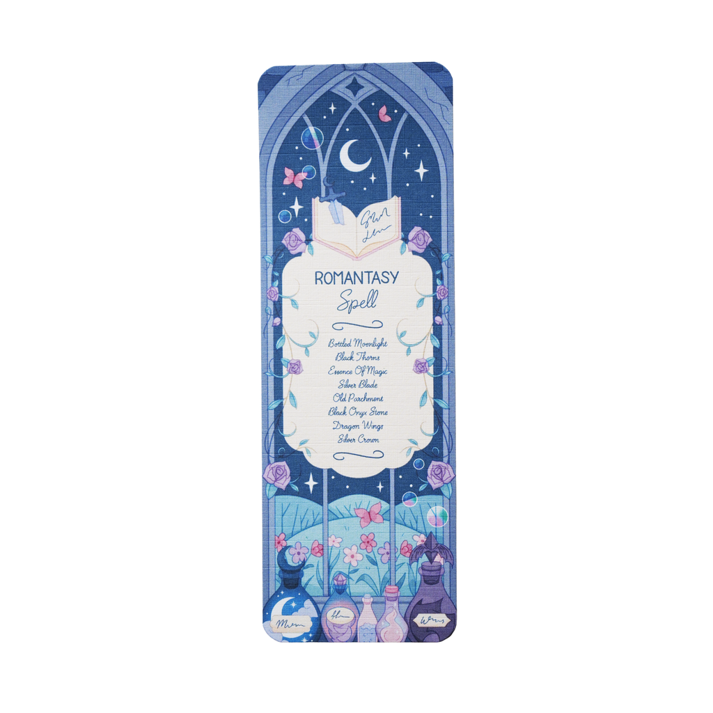 Decorative bookmark with a fantasy design on a white background