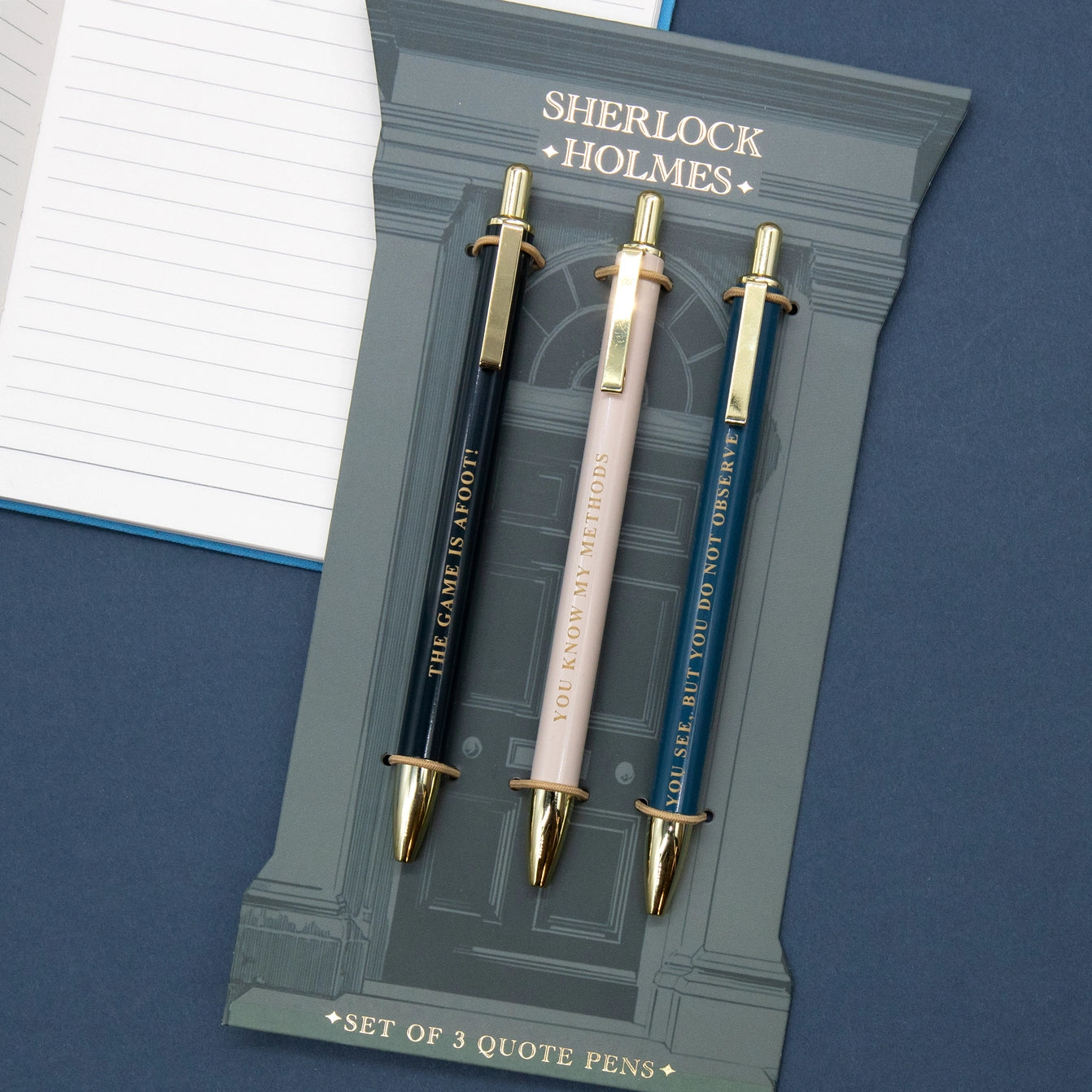 Set of 3 Sherlock Holmes pens with quotes | Bookmark  Co