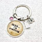 Keychain with 'Shh... I'm reading' charm 
