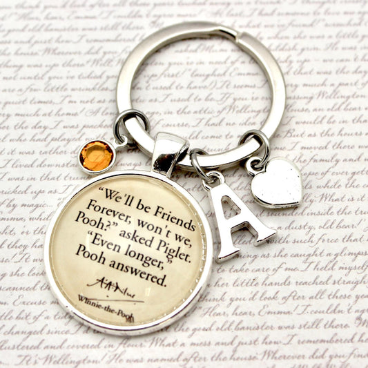 Keychain with Winnie the Pooh quote