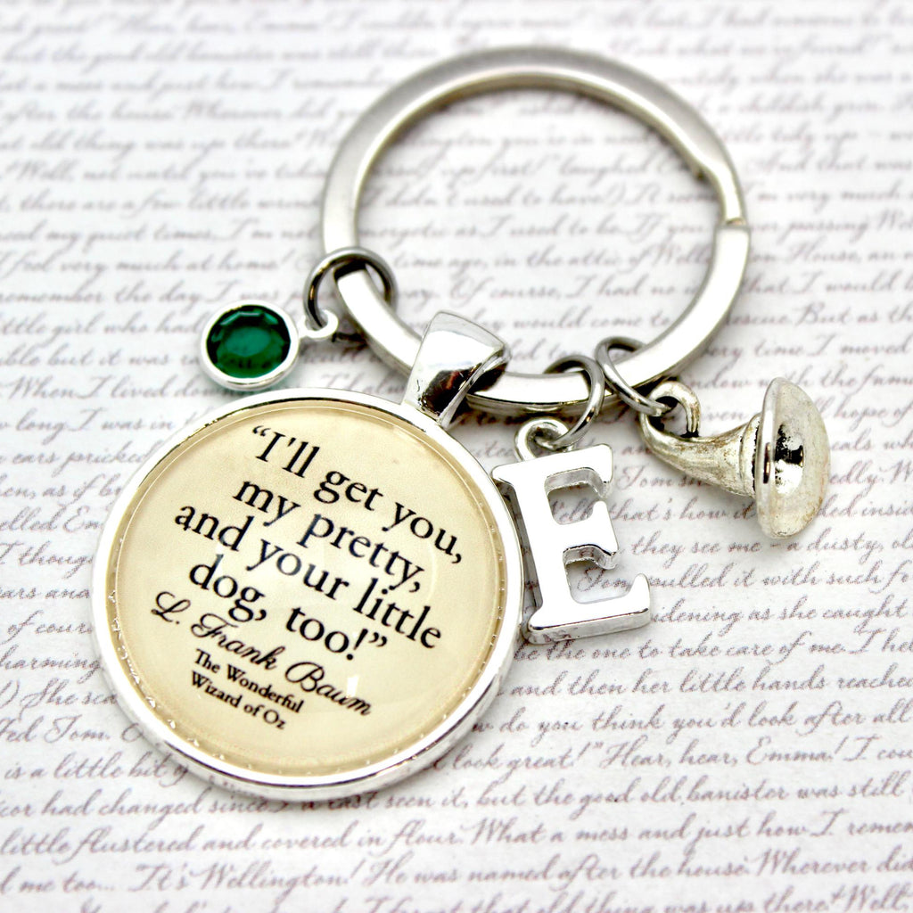 Keychain with wizard of oz quote