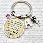 Keychain with motivational quote charm 