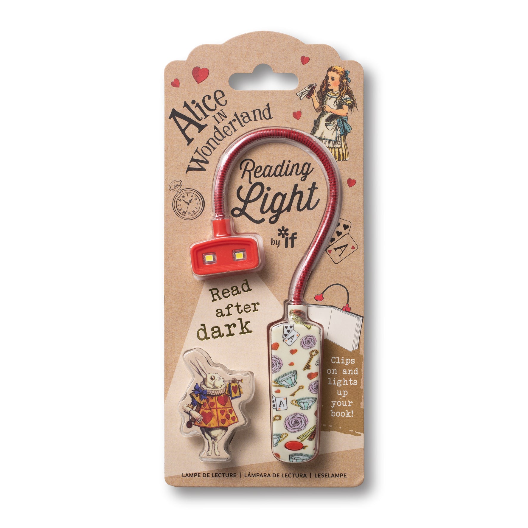 book light alice in wonderland on white