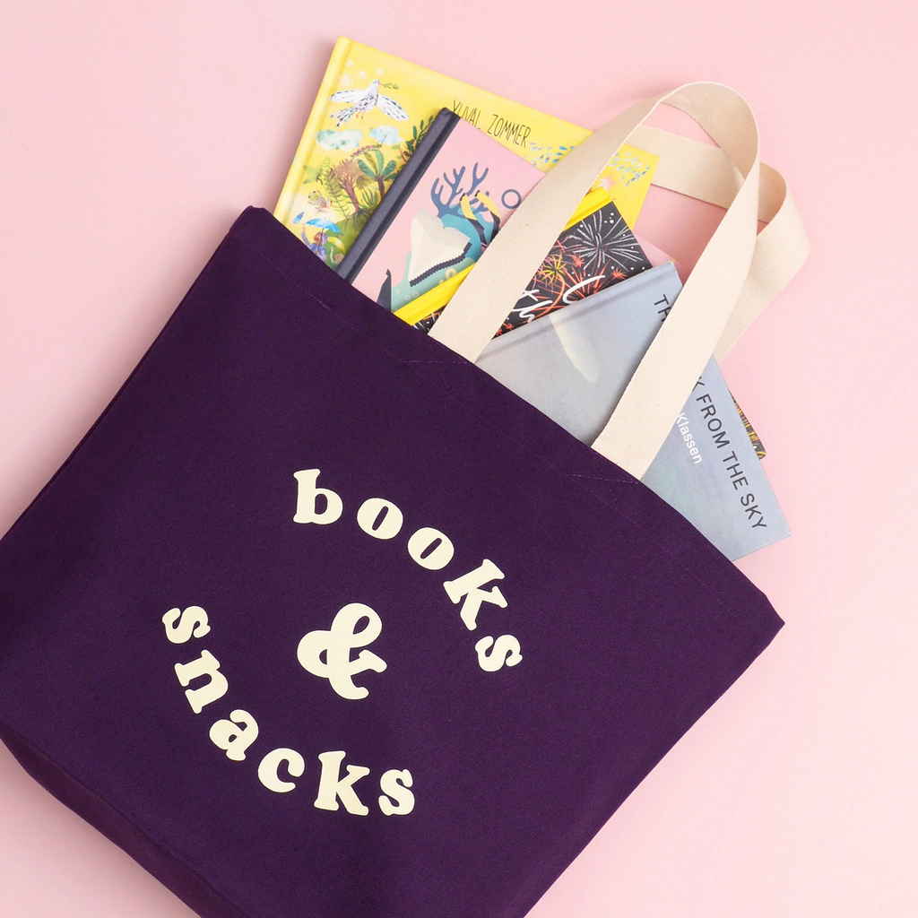 Books & Snacks tote bag - purple | Bookmark & Co