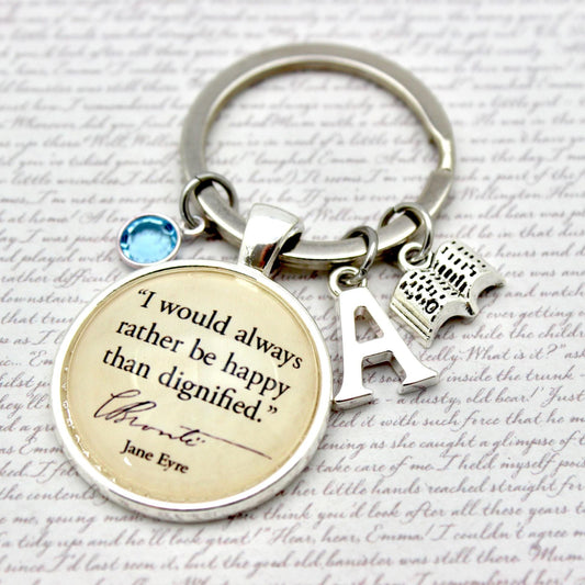 Keychain with bronte quote and initials