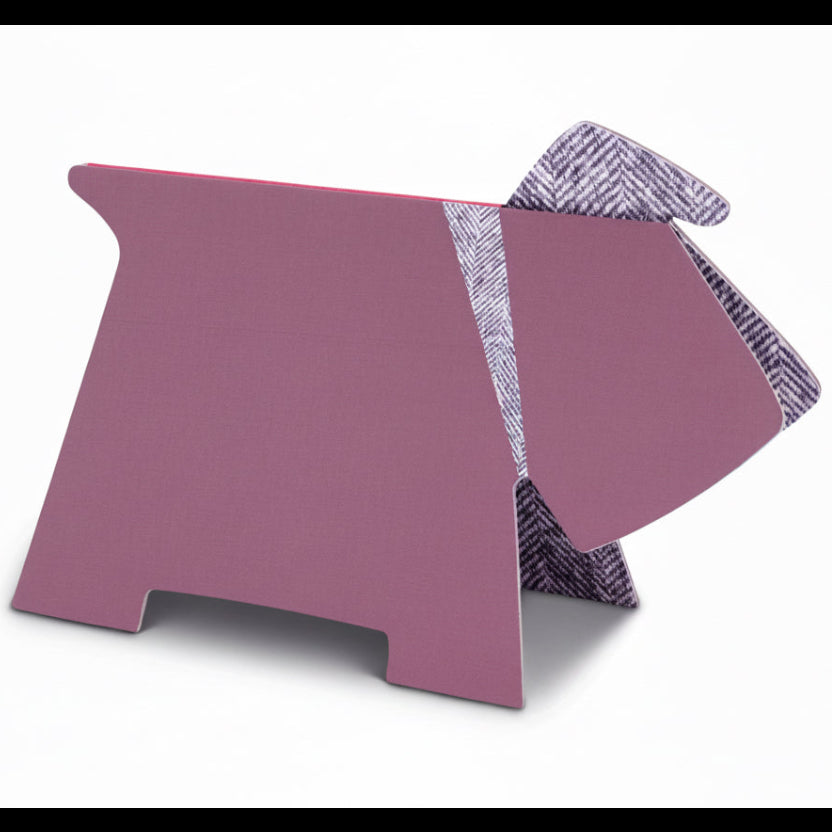dog shaped book rest in purple