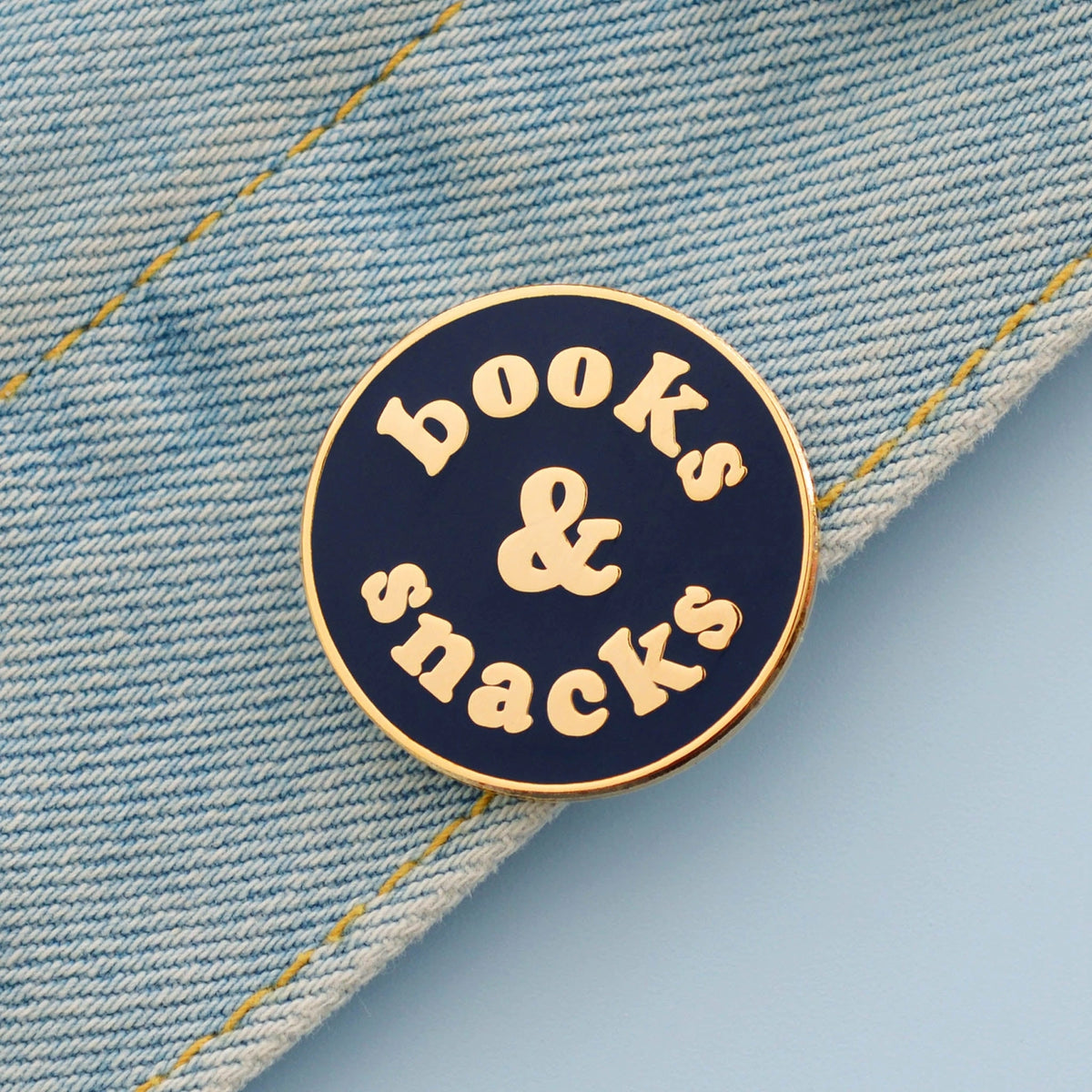 Books & Snacks - Dark Blue - Enamel Pin Badge