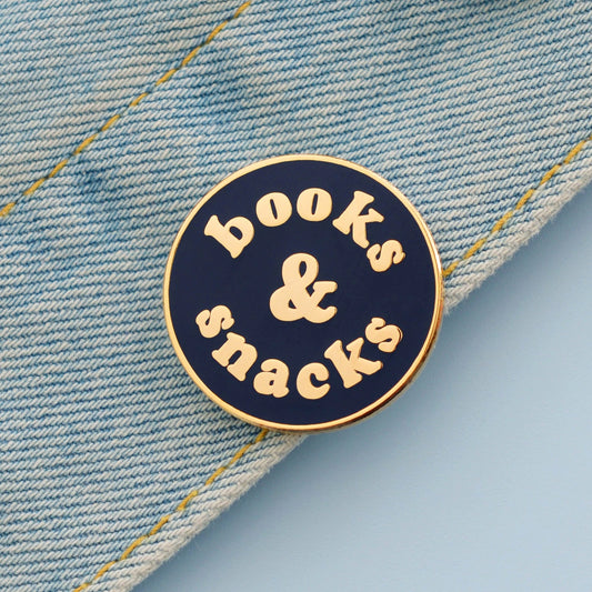 Books & Snacks - Dark Blue - Enamel Pin Badge