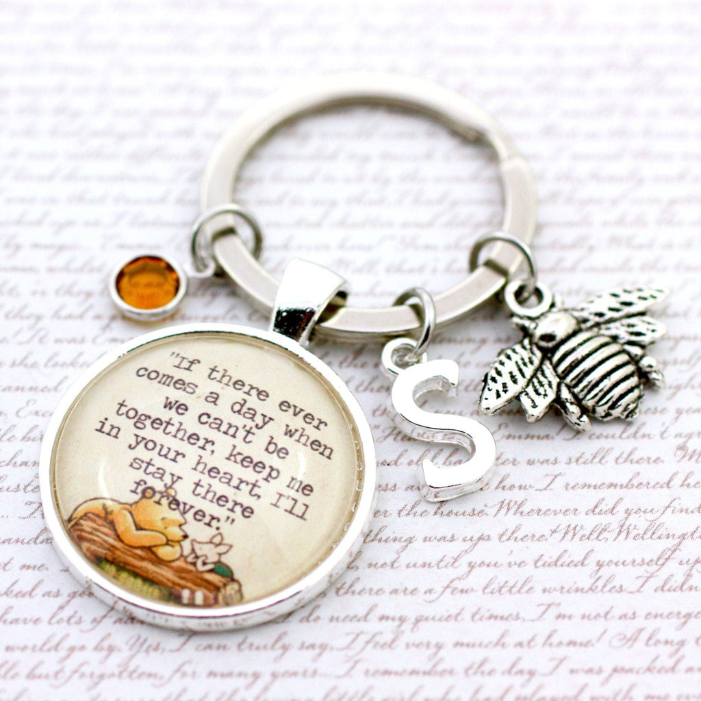 Keychain with Winnie the Pooh quote