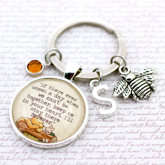Keychain with Winnie the Pooh quote