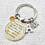 Keychain with quote from Jane Austen 