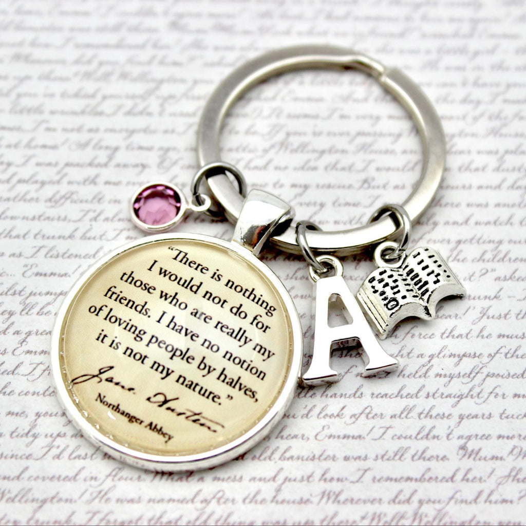 Keychain with friends quote and initial