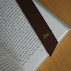 Bookmark & Co narrow dark brown leather bookmark