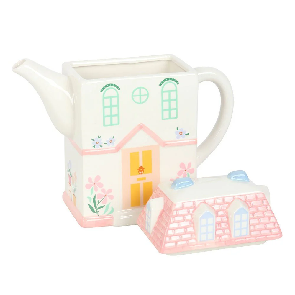 Pastel House tea pot with lid off | Bookmark & Co