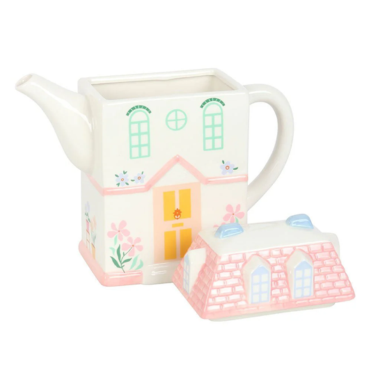 Pastel House tea pot with lid off | Bookmark & Co