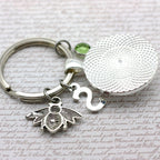 Silver keychain with bee charm 