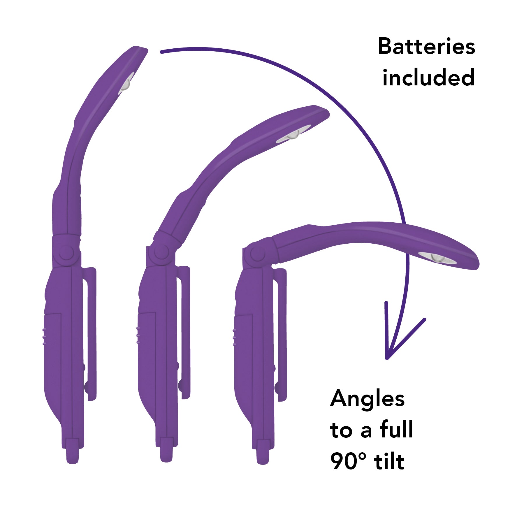 purple really tiny book light angles