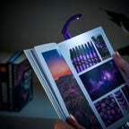 purple really tiny book light light on