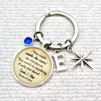 Keychain with Sarah J Maas quote and star charm 