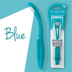 really tiny light blue alongside package