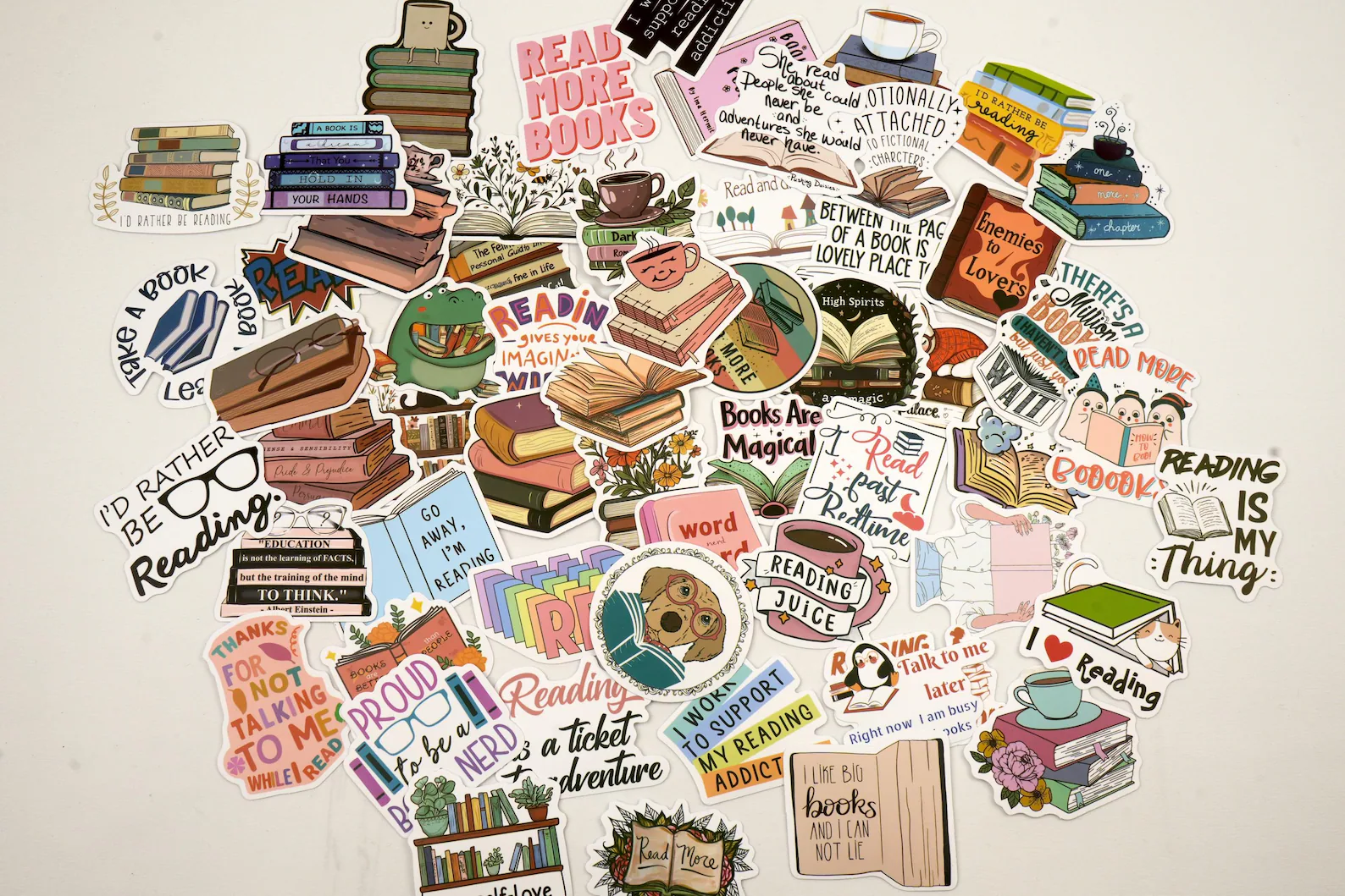Selection of literary stickers| Bookmark & Co