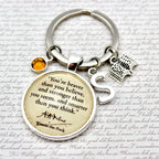 Keychain with inspirational quote from Winnie the Pooh 